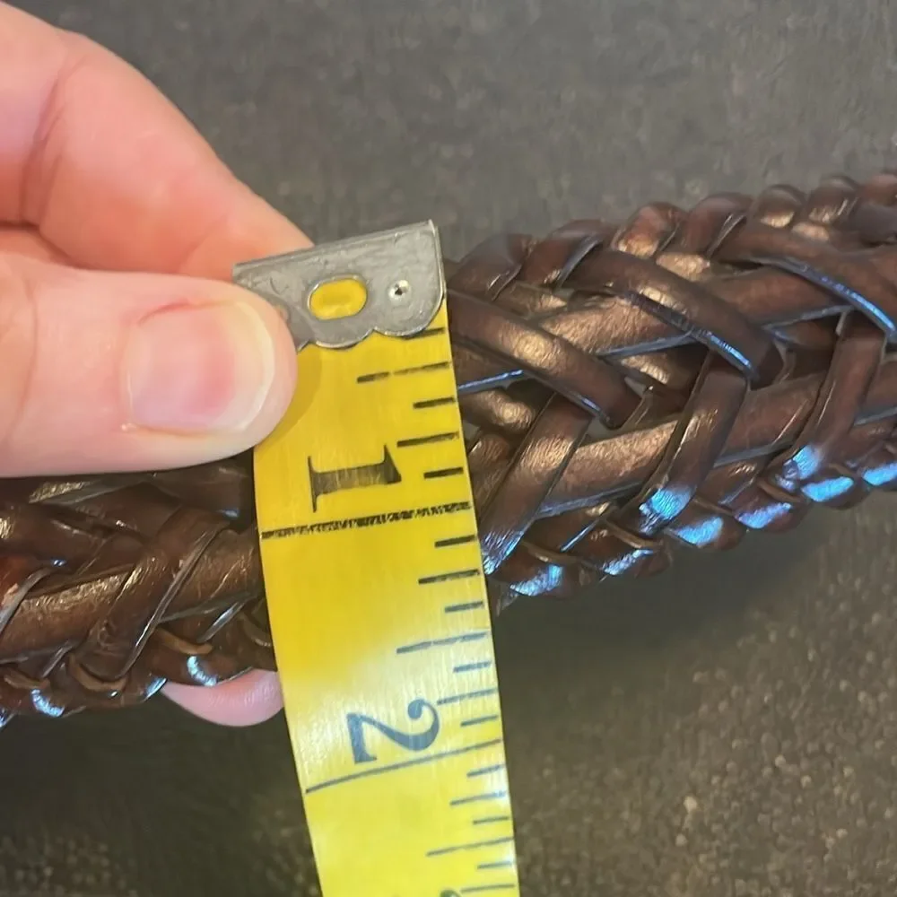 Braided Leather belt Brown size 38/95
